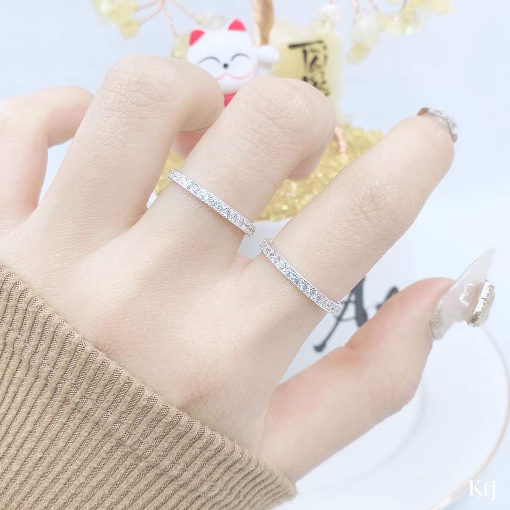Nhẫn bạc Nhẫn một hàng đá bạc ta 925 VAN Jewelry V10001