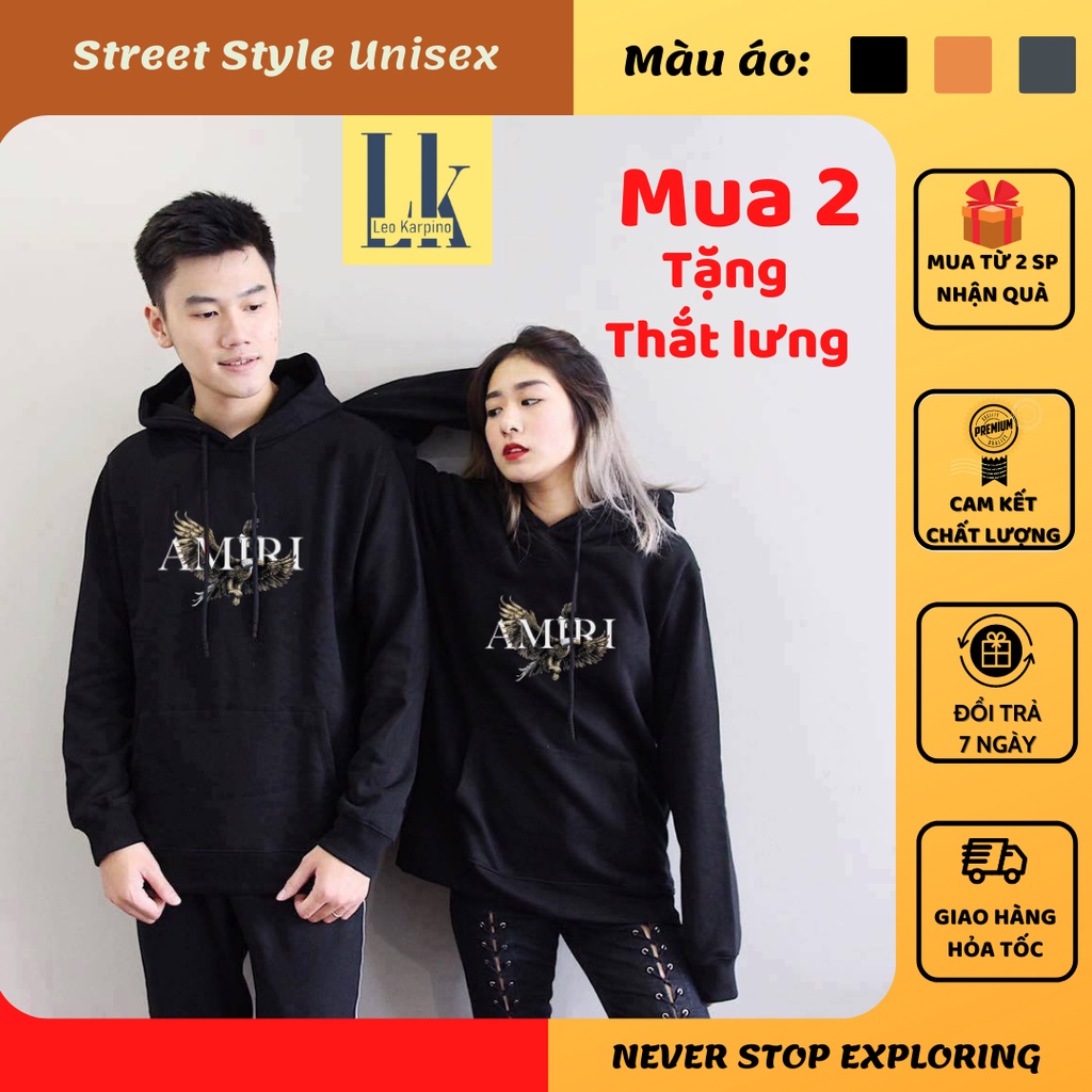 Áo khoác nỉ Hoodie - Áo Hoodie nam nữ form rộng CAO CẤP AMIRI phong cách Hàn Quốc – thời trang unisex