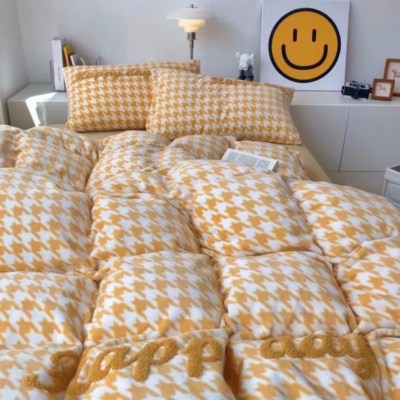 Set Bộ Vỏ Chăn Ga Nỉ Mịn Hoạ Tiết Dễ Thương, Chất Nỉ Nhung Mềm Mịn_shinbedding