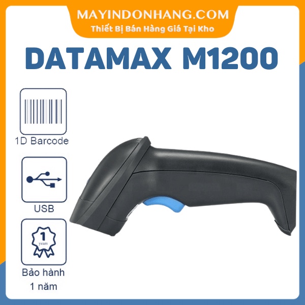 Máy quét mã vạch cầm tay DATAMAX M1200 / Syble 2055A có dây - Súng scan mã Barcode 1D dành cho chủ shop shiper