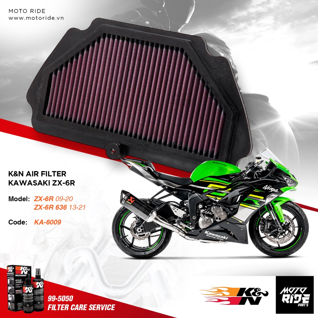 K&amp;N KA-6009 LỌC GIÓ ĐỘ CHO KAWASAKI NINJA ZX-6R
