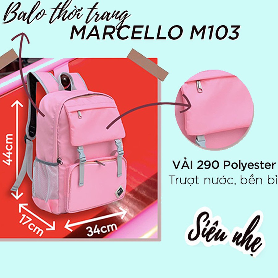 Balo đi học MARCELLO M103 hàng Việt Nam balo nữ balo nam chống nước