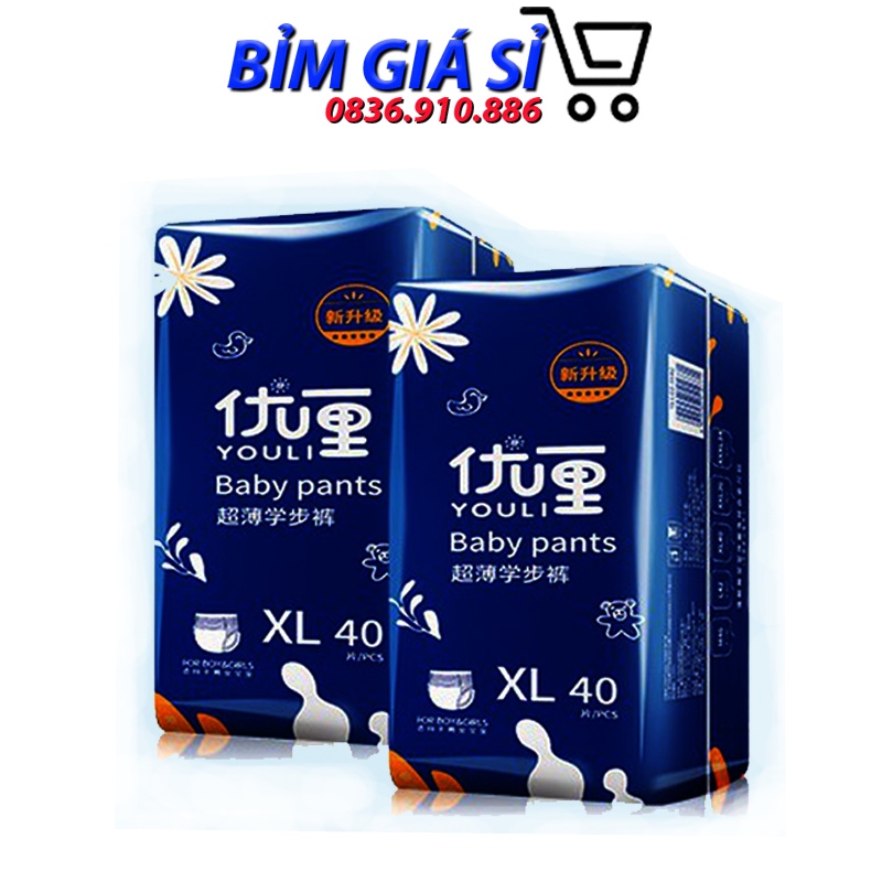 Bỉm YOULI nội địa Trung quần/dán size S56, M44, L42, XL38, XXL36,siêu thoáng
