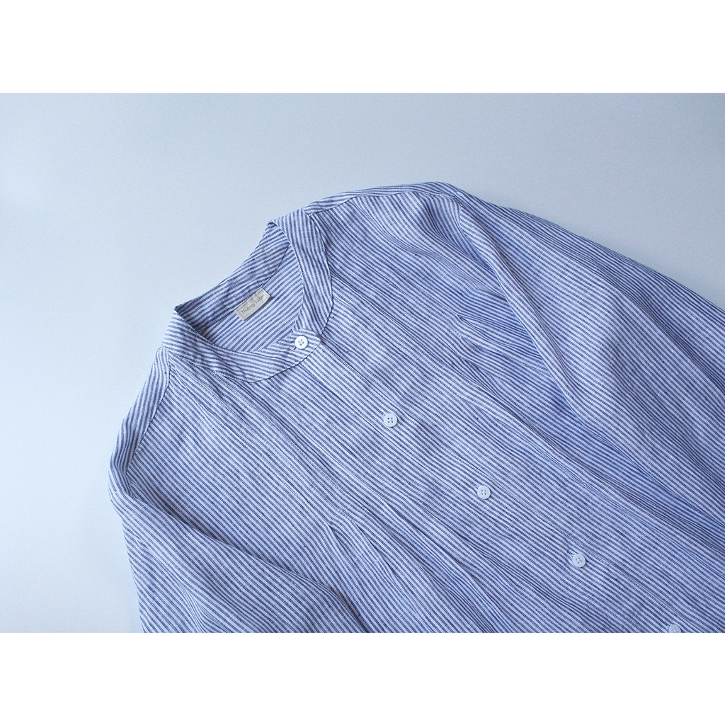 Đầm linen sơ mi cổ trụ - NAOKI DRESS - by Tháng Năm