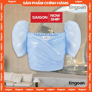   Mã BMLT35 giảm đến 35K đơn 99K  Áo croptop tay phồng xanh nhạt tingoan ALANIE TOP BLUE 