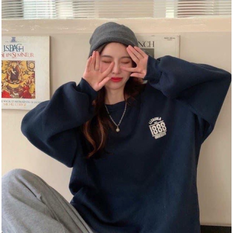 [RẺ VÔ ĐỊCH] Áo Nỉ Sweate 1888 một màu tay bồng from thụng Unisex,Chất bo tăm dày dặn(ảnh thật) | BigBuy360 - bigbuy360.vn