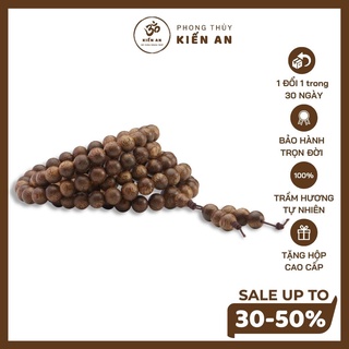 Vòng Trầm Hương 108 Hạt Kiến An [Trầm tốc Loại 1] [Thơm dịu] [Phong thuỷ bình an-sức khoẻ-tài lộc] [100% tự nhiên]