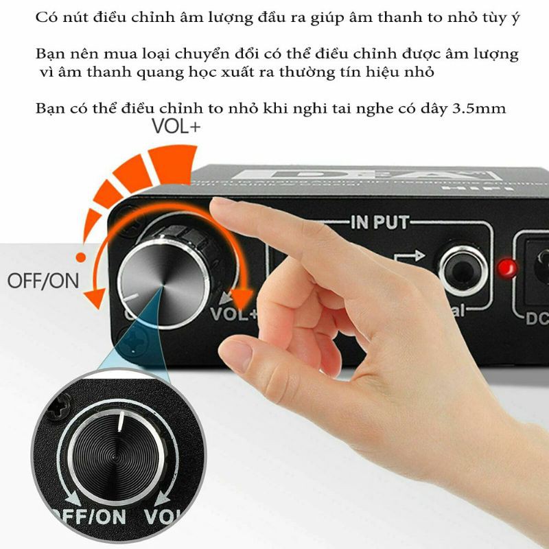 Bộ chuyển đổi âm thanh quang sang av Hifi AD hàng cao cấp (tặng kèm dây cáp quang