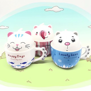 Ly nước hình con mèo, gấu, voi; đầu thú có thể phân ra thành chiếc tách dễ thương