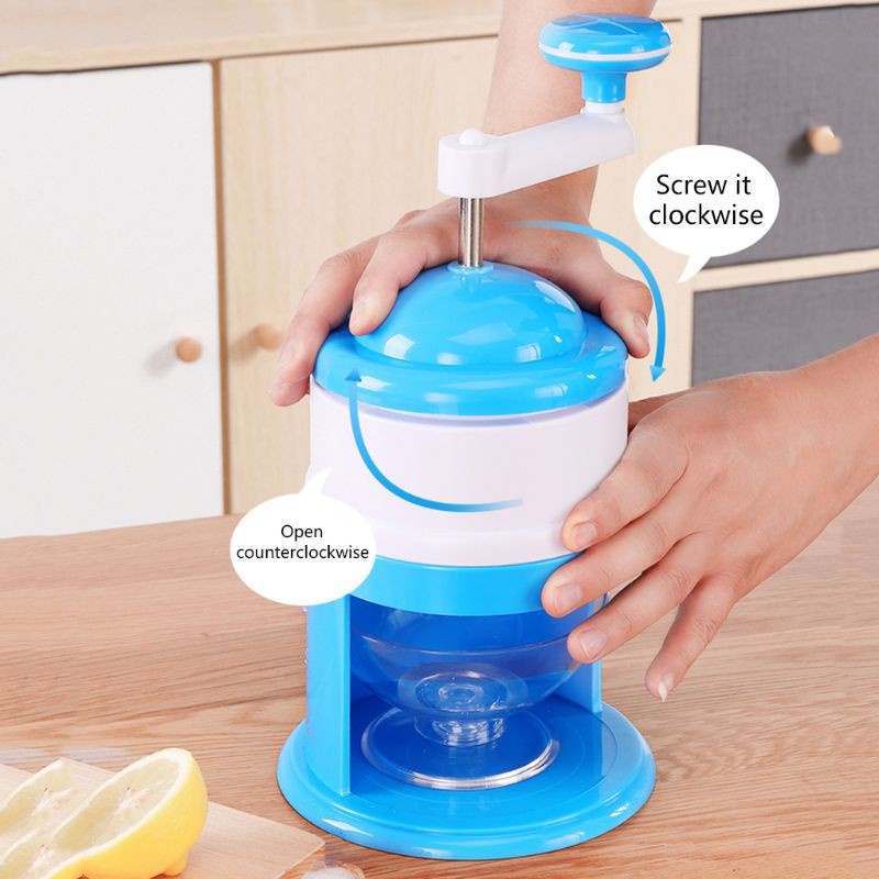 SPMH Household Mini Easy Ice Shaver Crusher Handheld Snow Manual Crushing Ice Machine