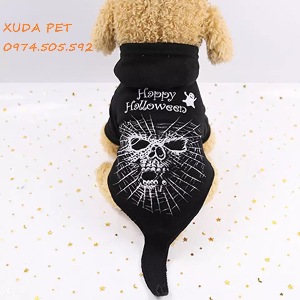 Áo hóa trang halloween cho chó mèo hình đầu lâu siêu chất, siêu ngộ nghĩnh Xudapet-SP400114