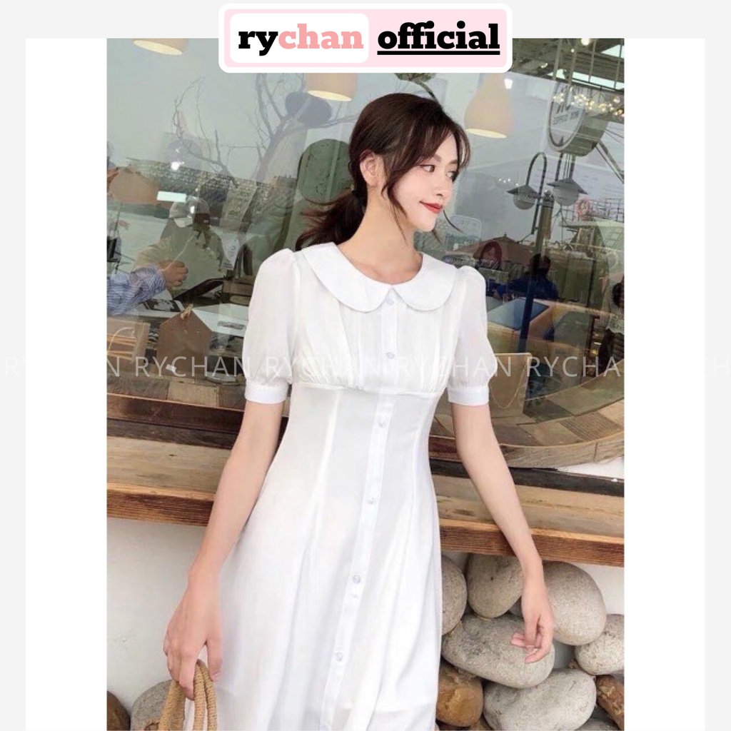 Đầm Xòe Midi Cổ Sen Tay Phồng 2 Màu - DX0026