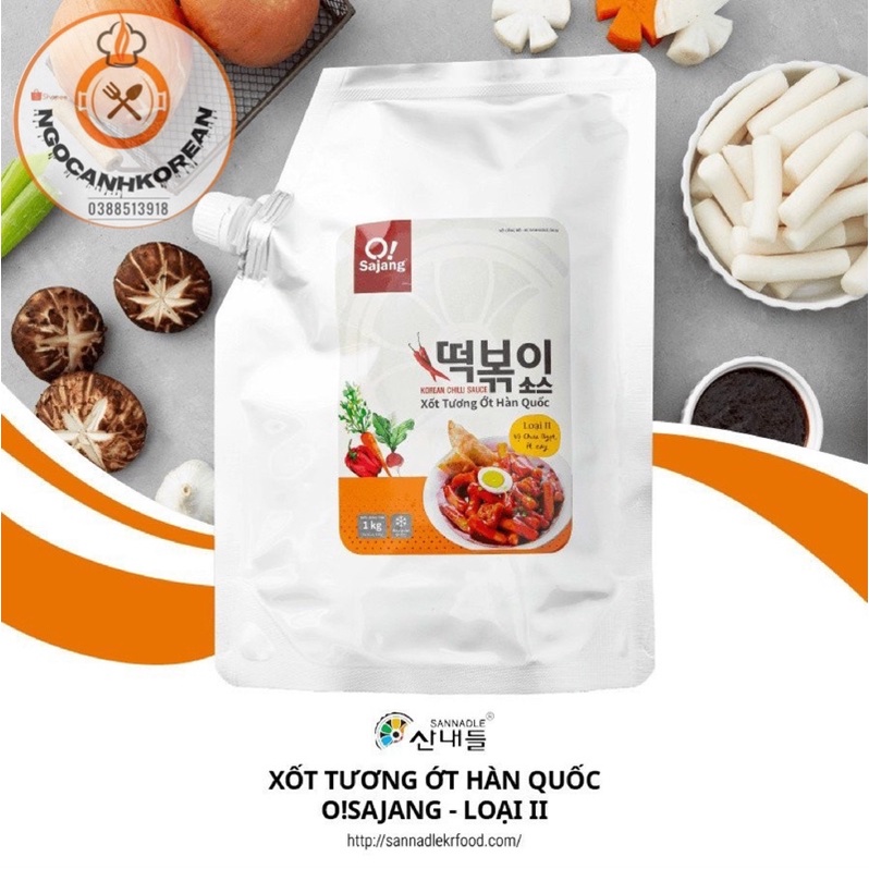 <HOT> Sốt Ớt Sẵn Nấu Tokbokki Bánh Gạo Xào Cay Hàn Quốc 1kg
