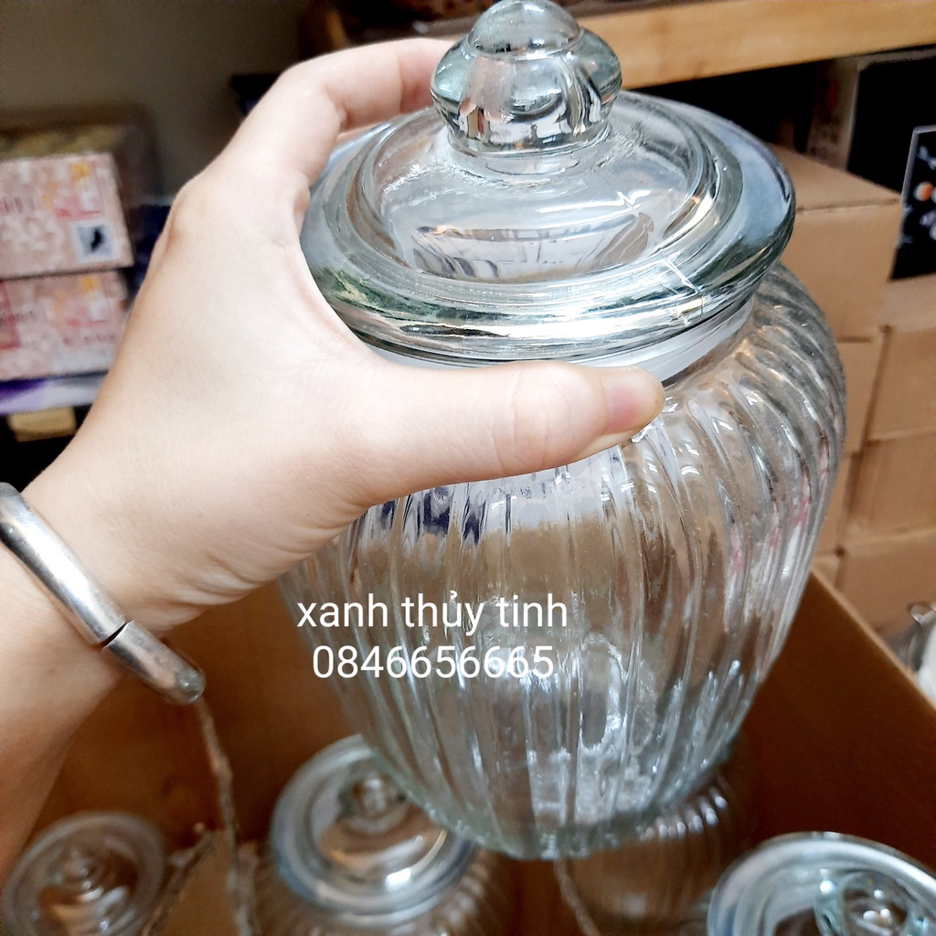Hũ thủy tinh sọc mã 217 dung tích 2200ml