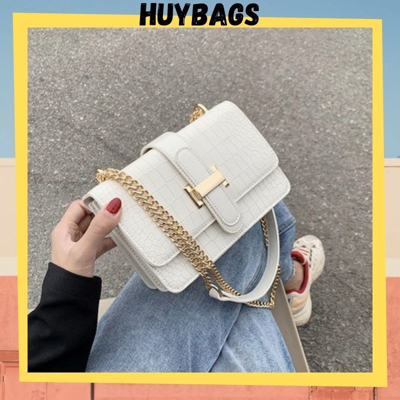 Túi Xách Nữ Hàng Thiết Kế Siêu Đẹp Túi Đeo Chéo Nữ Dây Xích Phối Da Phong Cách Cá Tính BIBIBAGS BB05