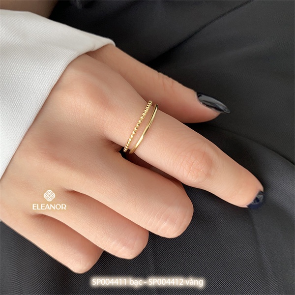 Nhẫn nữ hở bạc 925 Eleanor Accessories hai vòng kép phụ kiện trang sức thời trang đơn giản