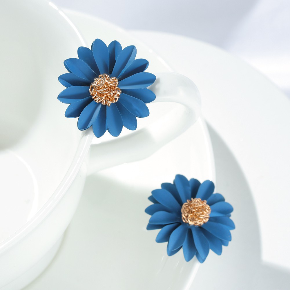 Khuyên Tai Hình Hoa Lớn Nhiều Màu Sắc Phong Cách Hàn Quốc Thanh Lịch Thời Trang Cho Nữ