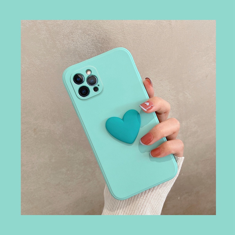 Ốp điện thoại mềm hình trái tim 3D cho OPPO A1K REALME C1 C2 C3 3 5 5I 6I 5S 6 7 7I C11 C12 C15 C17 C20