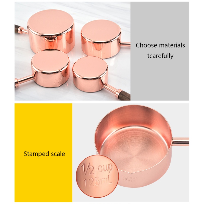 Set 4 Muỗng Đo Lường Bằng Thép Không Gỉ Với Tay Cầm Dài Tiện Dụng Cho Nhà Bếp