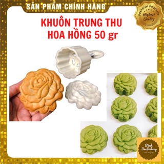 Khuôn trung thu lò xo 3D hinh hoa hồng 50gr