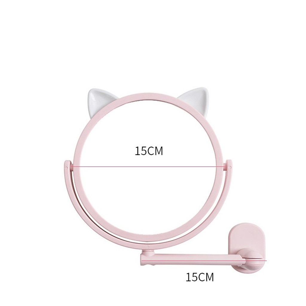 GƯƠNG SOI TRANG ĐIỂM DÁN TƯỜNG HÌNH MÈO XOAY 360 ĐỘ SIÊU XINH - GƯƠNG SOI GẤP GỌN GẮN NHÀ TẮM NHÀ VỆ SINH SIÊU DÍNH