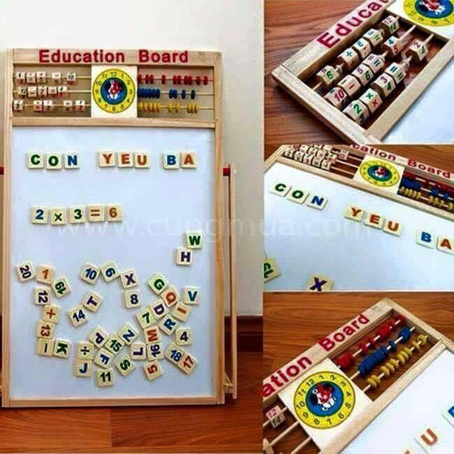 BẢNG TỪ 2 MẶT EDUCATION BOARD VÀ BỘ CHỮ SỐ GỖ NAM CHÂM TT