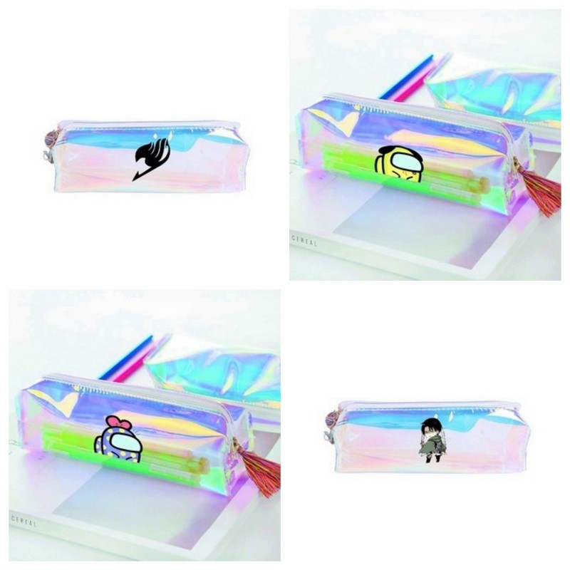 Hộp bút hologram in hình YURI ON ICE TOTORO HẮC QUẢN GIA anime chibi bóp viết đựng bút đồ dùng học tập dễ thương