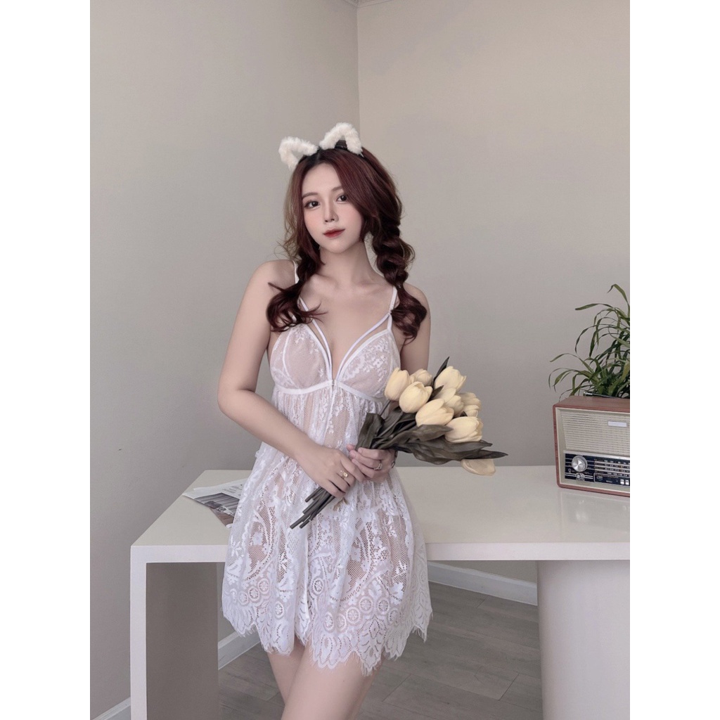 Sexy Forever Váy Ngủ Sexy Ren Xuyên Thấu Aurora