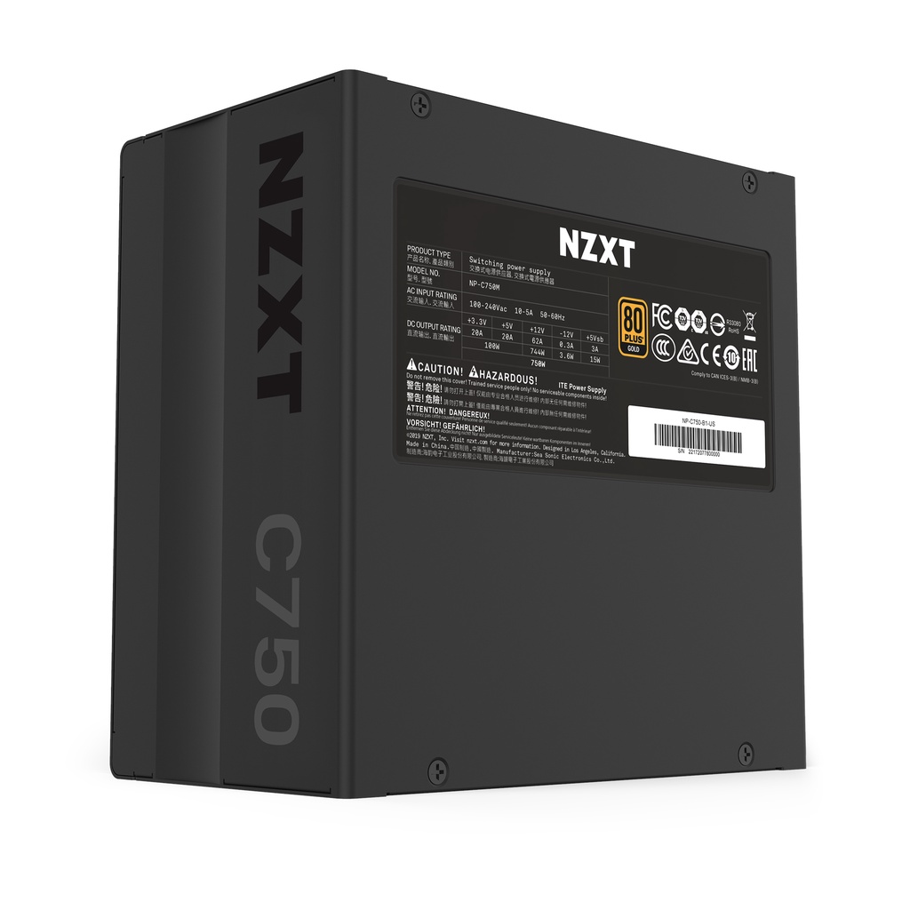 Nguồn máy tính NZXT C750 Gold Moduller 750W công suất thực
