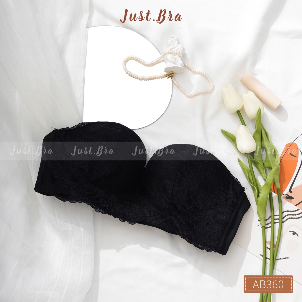 Áo ngực không dây Just Bra phủ ren, tác động nâng đẩy tạo khe ngực AB360