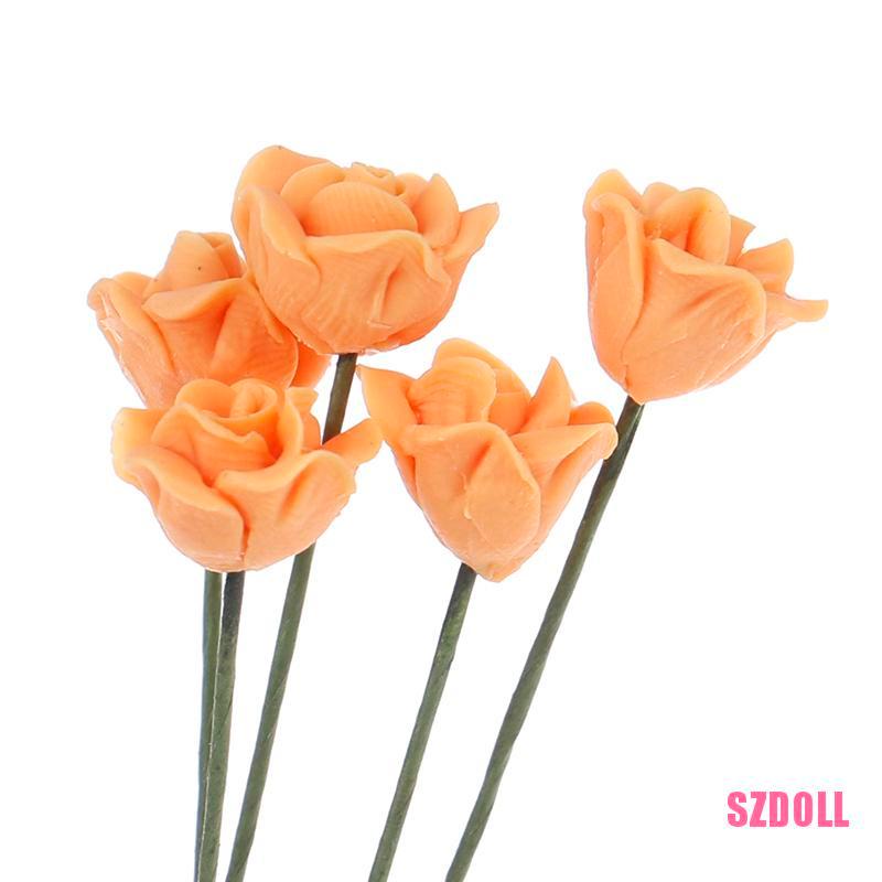 Set 5 Mô Hình Hoa Hồng 1:12 Trang Trí Nhà Búp Bê