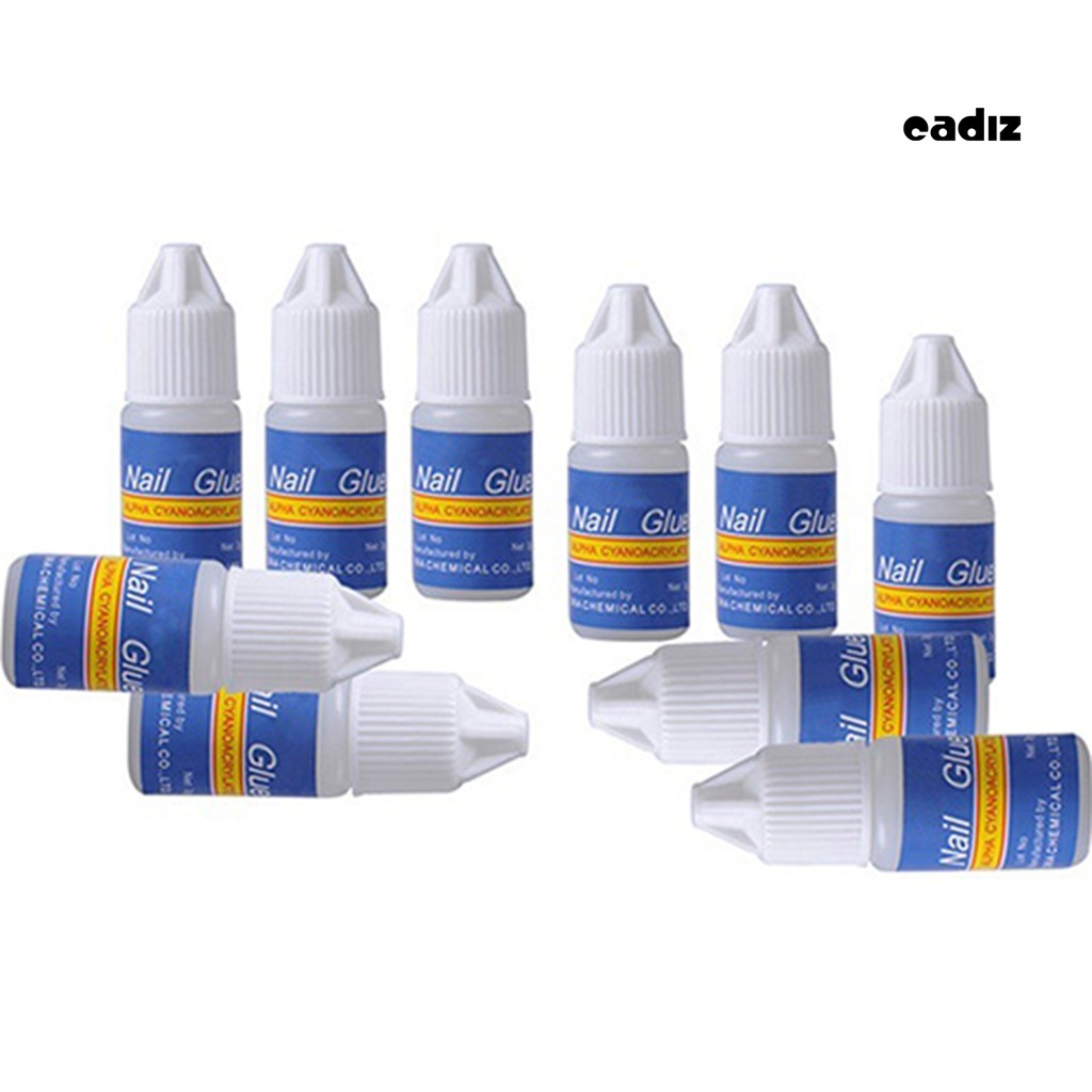 Bộ 10 lọ keo dán móng tay giả thiết kế tiện dụng chất lượng cao