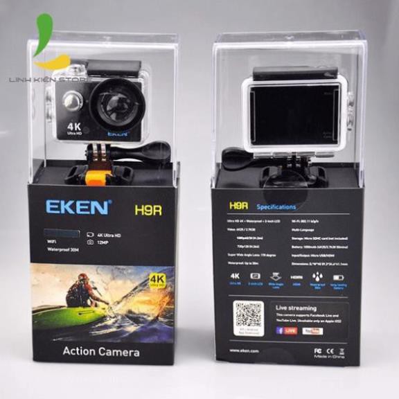 [Mã 159ELSALE hoàn 7% đơn 300K] Camera hành trình Eken H9R V8.1 - Quay video 4k, chống thấm nước độ sâu 30m