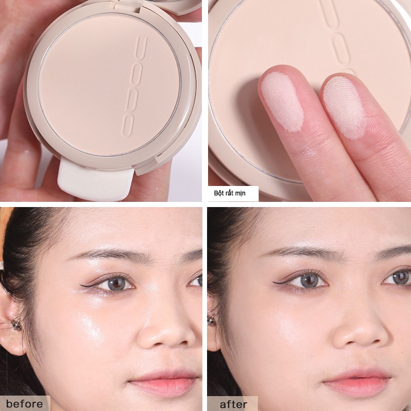 UODO Phấn phủ dạng nén kiểm soát dầu lâu trôi không thấm nước trang điểm tự nhiên 8.5g
