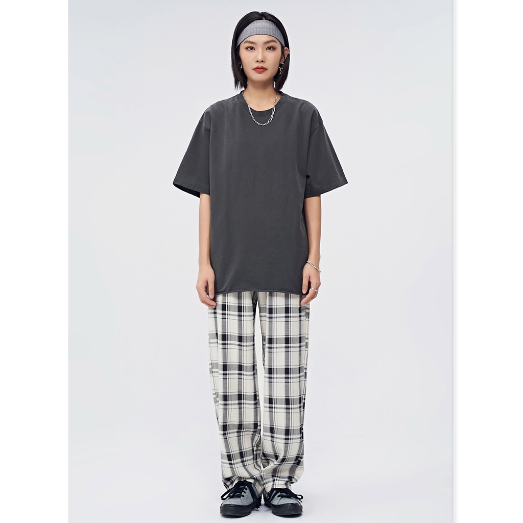 Quần Kẻ Caro Ống Rộng Nam Nữ Unisex Phong Cách Đường Phố - Kiểu quần ống rộng nam caro Plaid Streetwear Leevin Store