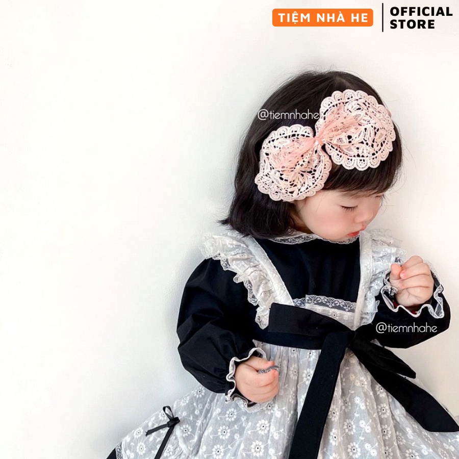 Bờm Nơ Ren Tiểu Thư Cài Tóc Cho Bé Gái Siêu Dễ Thương Tiệm Nhà He