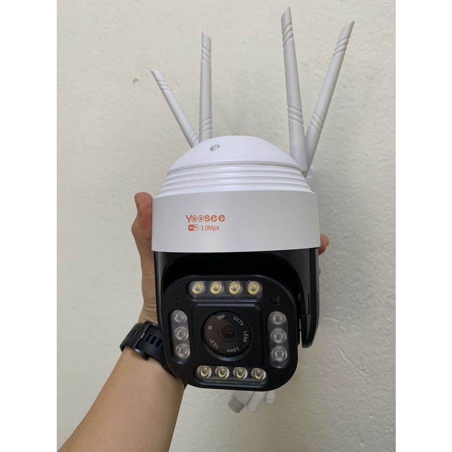 Camera wifi Camera yoosee Ptz 4 râu 14 LED ngoài trời Xoay 360 độ 5.0Mpx Full HD Siêu sắc nét - XEM ĐÊM CÓ MÀU BH 5 NĂM