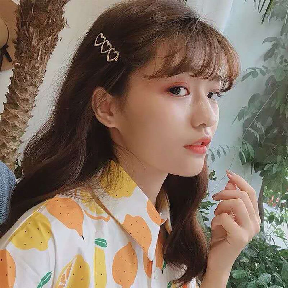 Kẹp Tóc Hình Trái Tim Rỗng Đơn Giản Phong Cách Hàn Quốc Nhiều Màu Cho Nữ