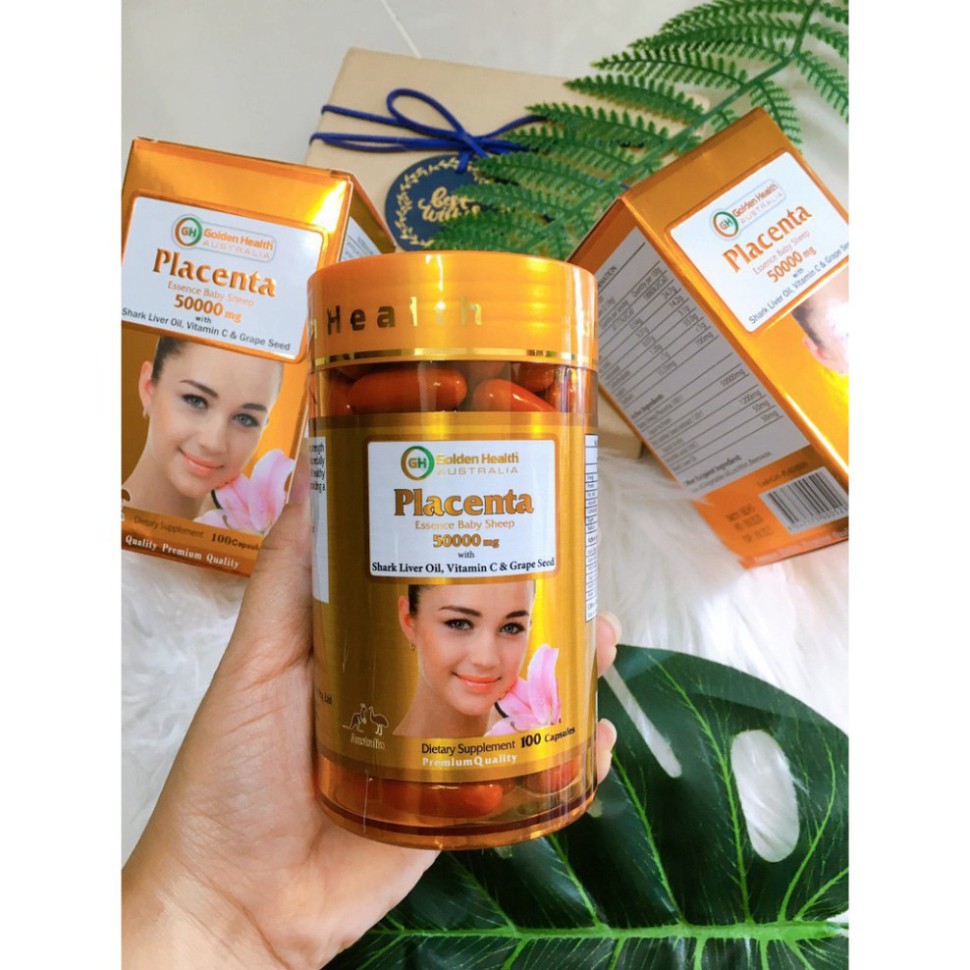 CỦ XẢ CỦA XẢ VIÊN UỐNG NHAU THAI CỪU HÀM LƯỢNG CAO GOLDEN HEALTH PLACENTA 50000MG CỦ XẢ CỦA XẢ