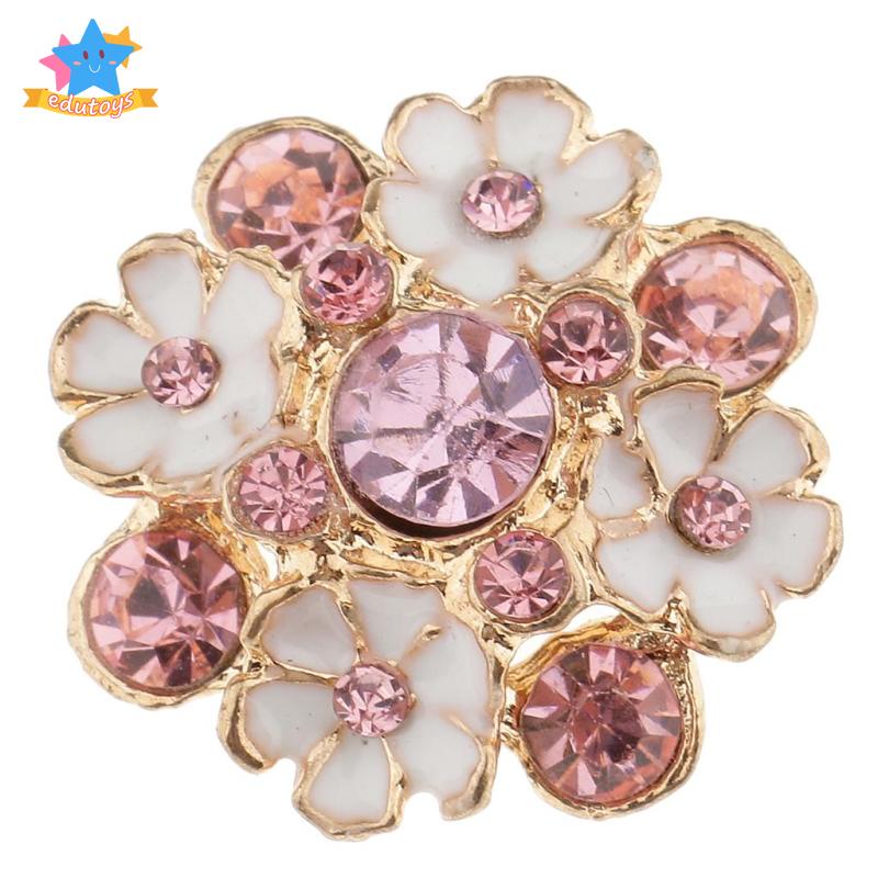 Set 5 Nút Pha Lê Hình Bông Hoa 23mm Dùng Trang Trí / Làm Đồ Thủ Công DIY