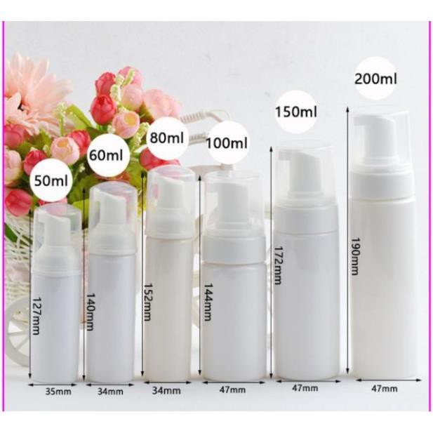 [SIÊU RẺ] Chai xịt giọt  tạo bọt đựng gel 30ml,50ml,100ml,150ml đựng sữa rửa mặt, sữa tắm , phụ kiện du lịch