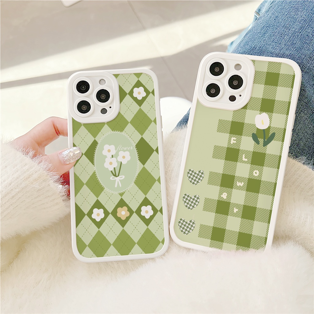 Ốp lưng iphone Green Tulip bóng cạnh vuông 6/6plus/6s/6splus/7/7plus/8/8plus/x/xs/11/12/13/14/pro/max/promax/plus