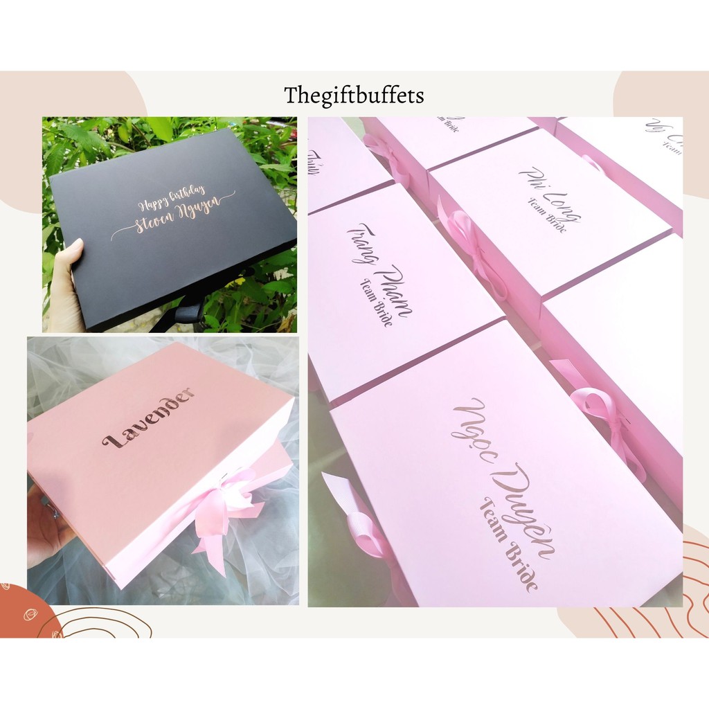 🎁Hộp Quà Nam Châm IN TÊN theo yêu cầu dạng xếp 25x18x9 cm
