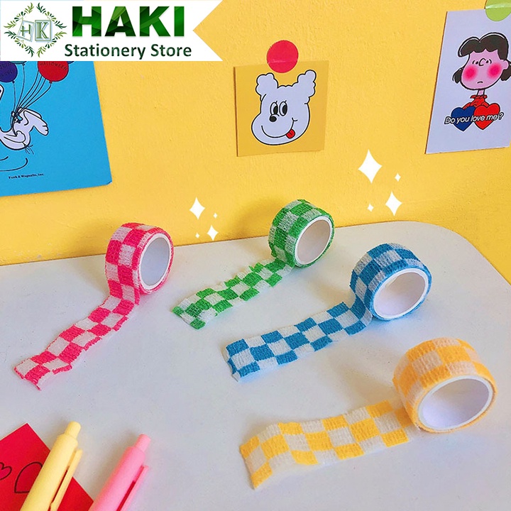 Cuộn băng dán quấn ngón tay HAKI co giãn 4.5mx2.3cm in họa tiết nhiều màu sắc tuỳ chọn