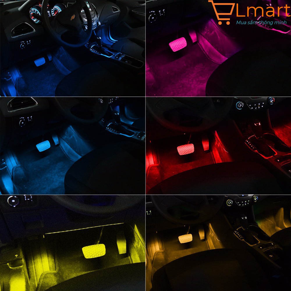 Bộ đèn led gầm ghế ô tô có điều khiển đổi màu cao cấp (new)