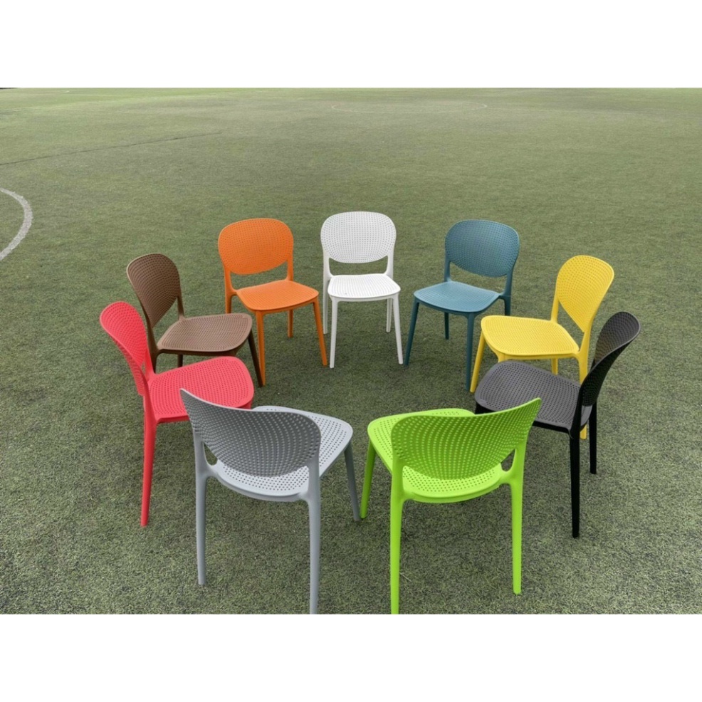 Ghế nhựa cafe văn phòng bàn ăn cao cấp đúc nguyên khối tựa lưng cao xếp chồng tiện dụng - Kanta store