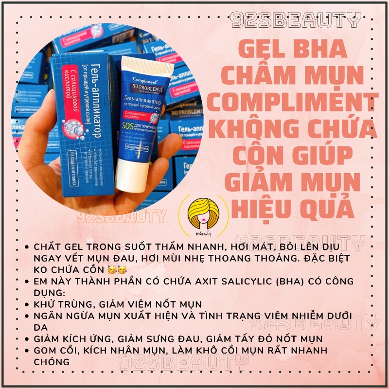 Gel BHA chấm mụn Compliment không chứa cồn giúp giảm mụn hiệu quả