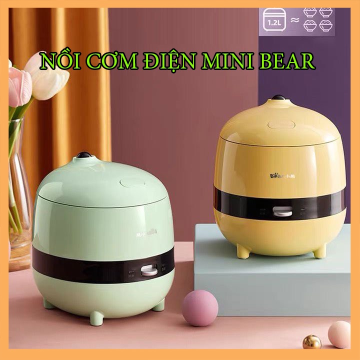 Nồi cơm điện mini BEAR - Dành cho 1-2 người ăn - Nhỏ gọn - Tiện ích - Công suất 350W - Dung tích 1.2L (CT17384)