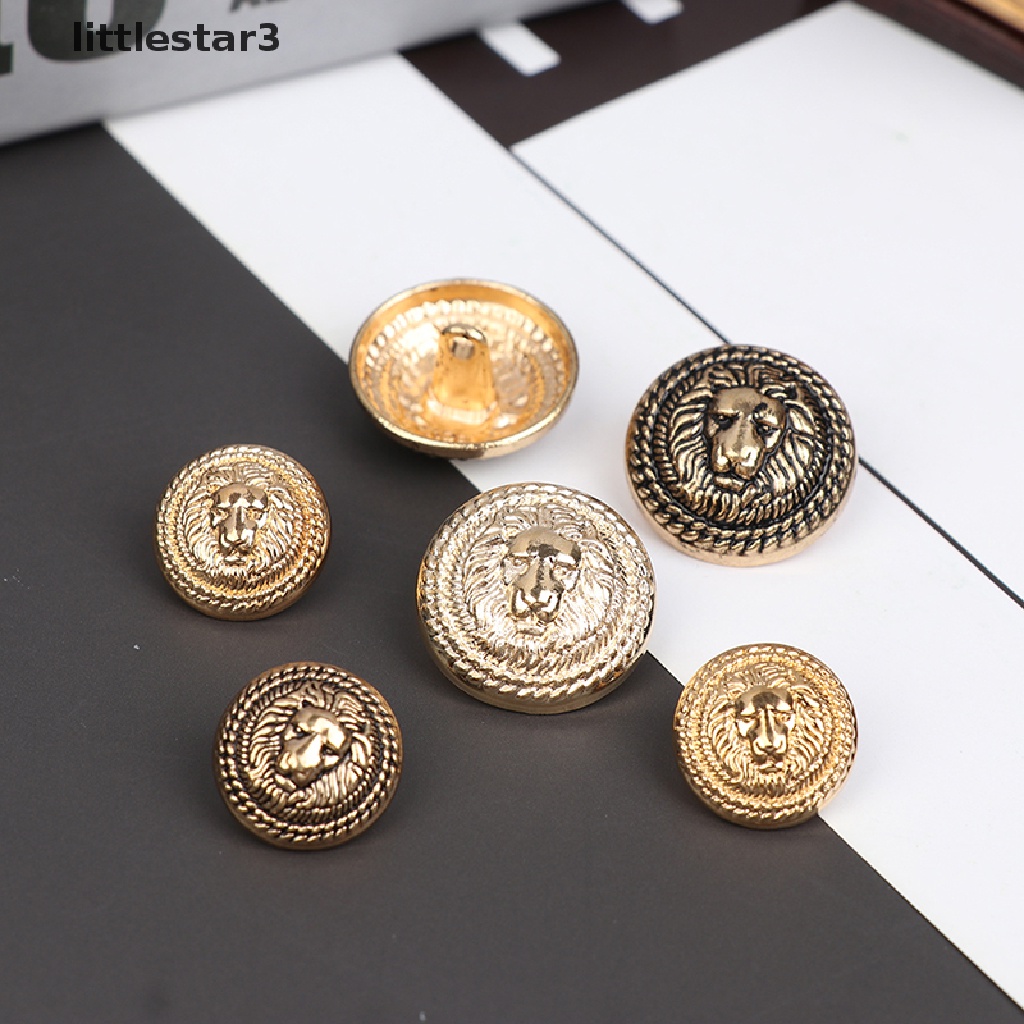 Bộ 10 Nút Áo Kim Loại Hình Sư Tử DIY L3}