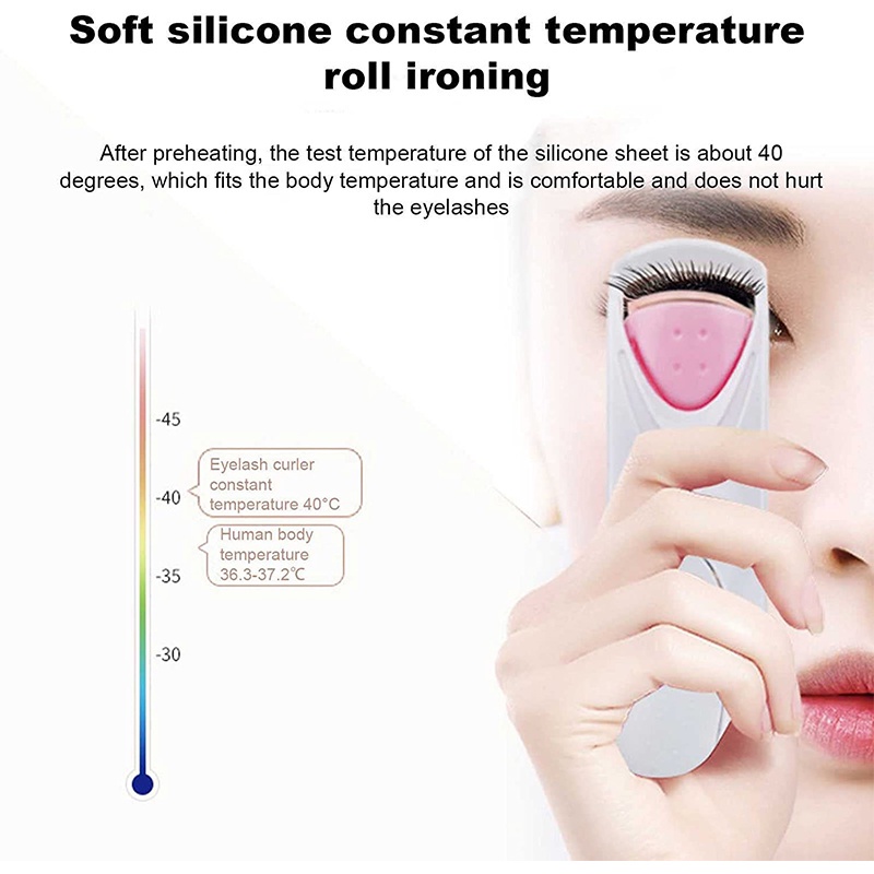 Kẹp Uốn Mi Điện Tử Bằng Silicone Tự Động Làm Nóng Nhanh Tự Động